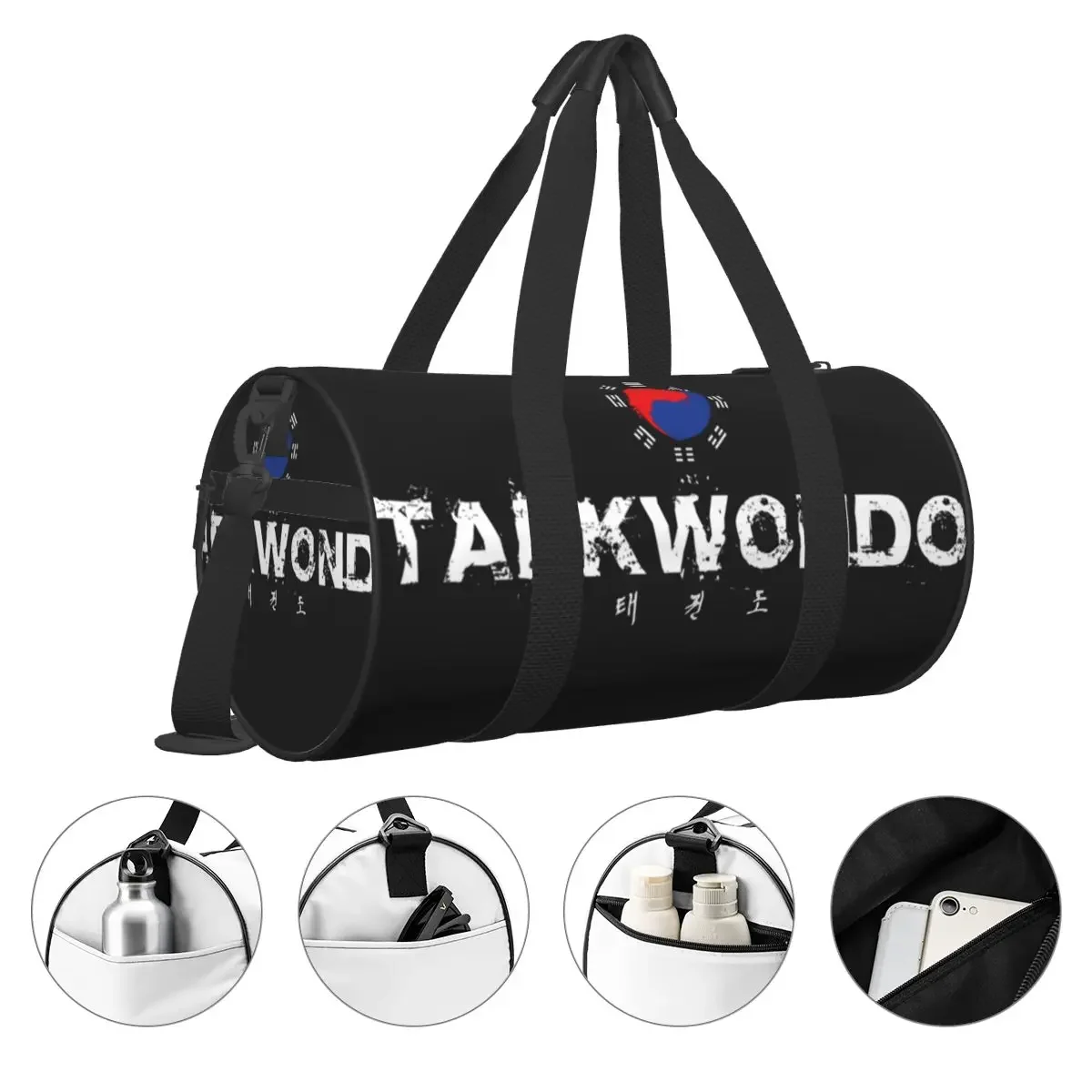 Bolsa de gimnasio de Taekwondo de Corea para hombres, bolsos deportivos de fin de semana negros, accesorios de gimnasio, bolso de entrenamiento, bolsa de Fitness novedosa