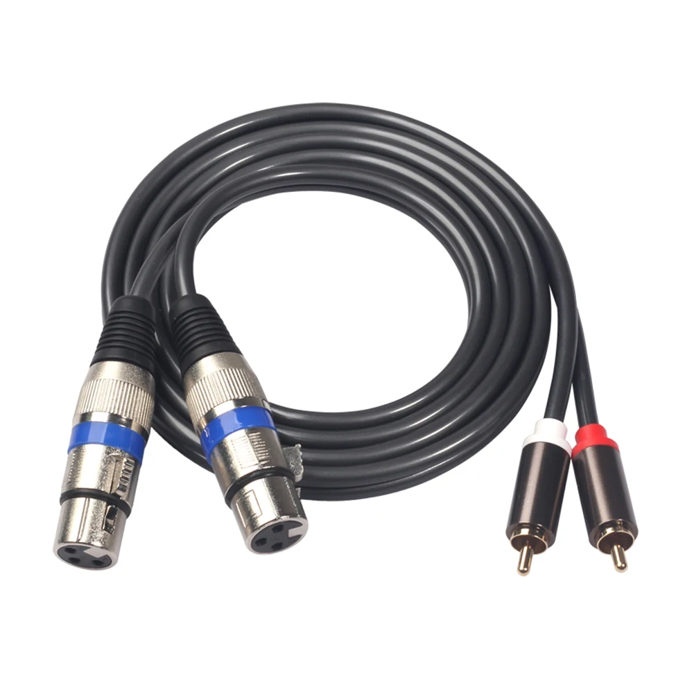 1.5m Full Copper Conductor Dual RCA Male to XLR Female Stereo Audio Patch Cable