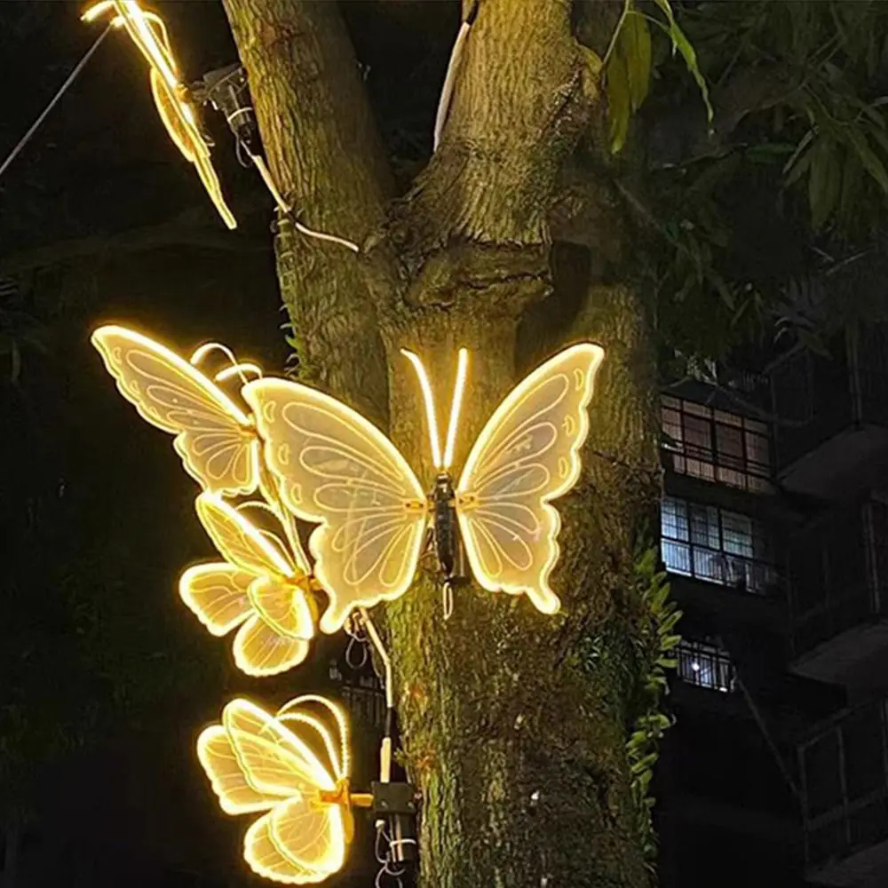 Hot Butterfly Shape Butterfly Shape LED Light Strip Static Fixed Model Outdoor Lighting Lighting Garden DIY Decoration