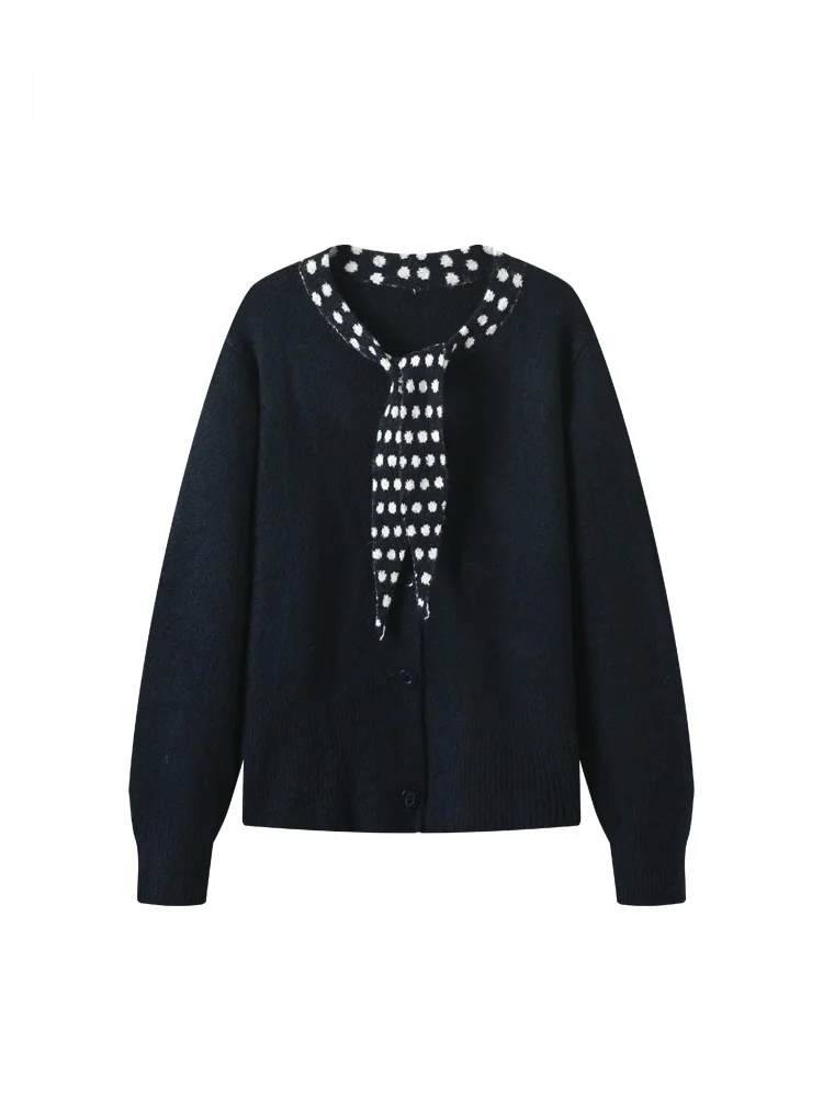 

CaraCLUB plus Size round Ne Long Sve Knitwear Casual Sle Autumn Top for Plump Sister Slimming Versatile College Sle