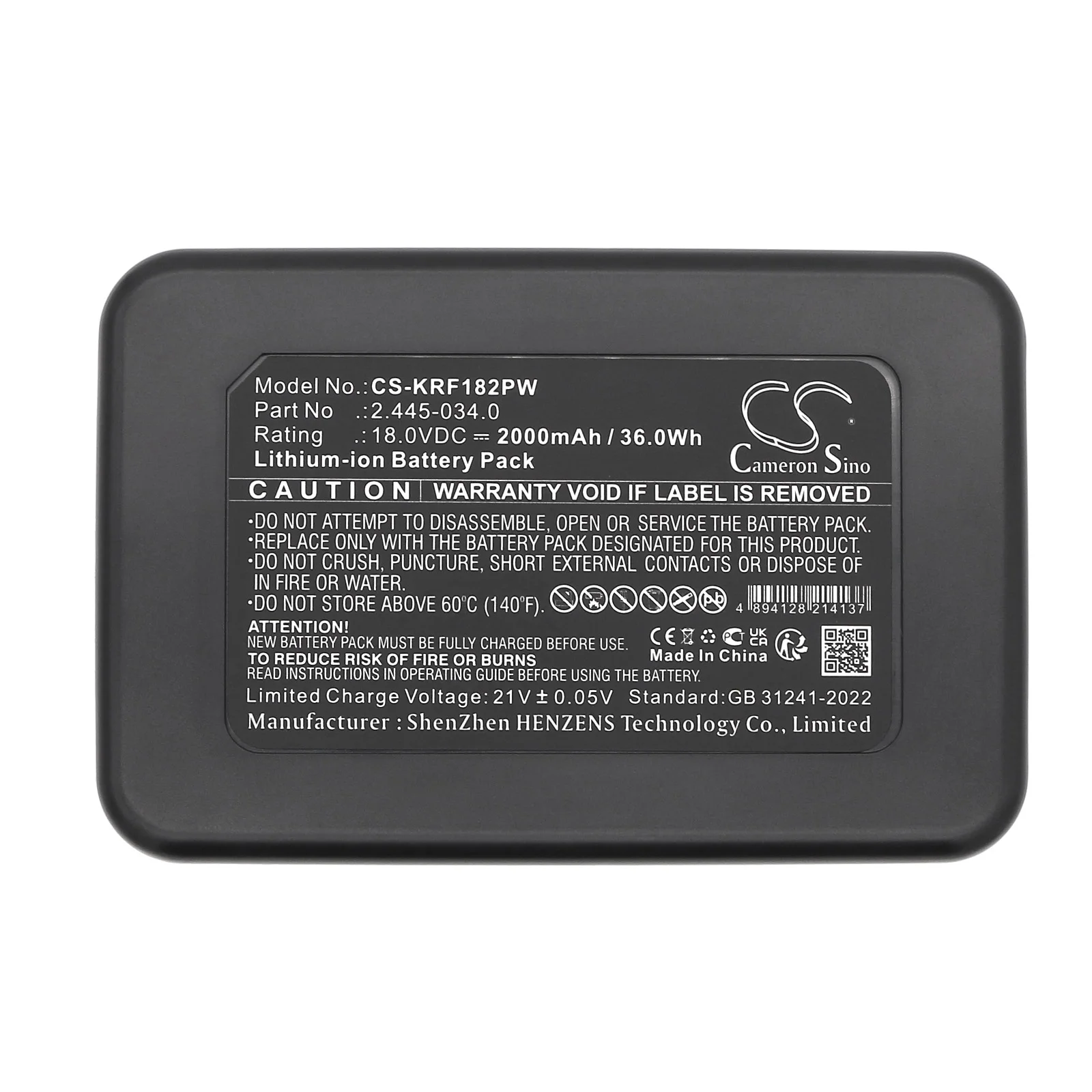 Replacement 18V 2000mAh Gardening Tools Battery for Karcher SE 3-18 Compact, 18-36 Cordless 18V Push Lawnmower 18-45 18V LBL 2