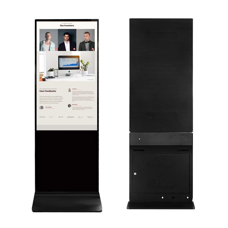 4K Floor Stand Kiosk Vertical Machine Ips Lcd Indoor Android Displays Digital Signage Advertising Players