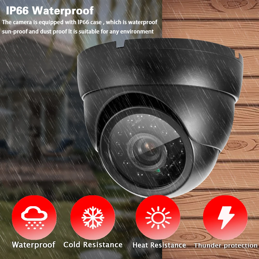 4K Black Dome AHD Camera CCTV Security Surveillance Outdoor Waterproof 5MP 8MP CVI TVI Infrared Night Vision Home BNC Camera