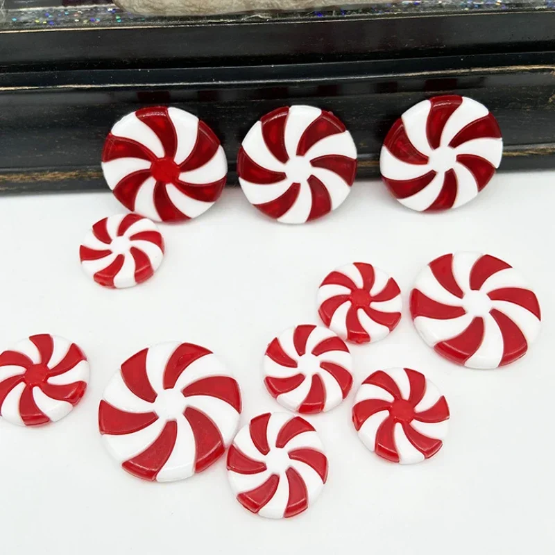 10pcs Candy Christmas Tree Decorations Christmas Red White Candy DIY Decor Peppermint Candy New Year Decorations Christmas