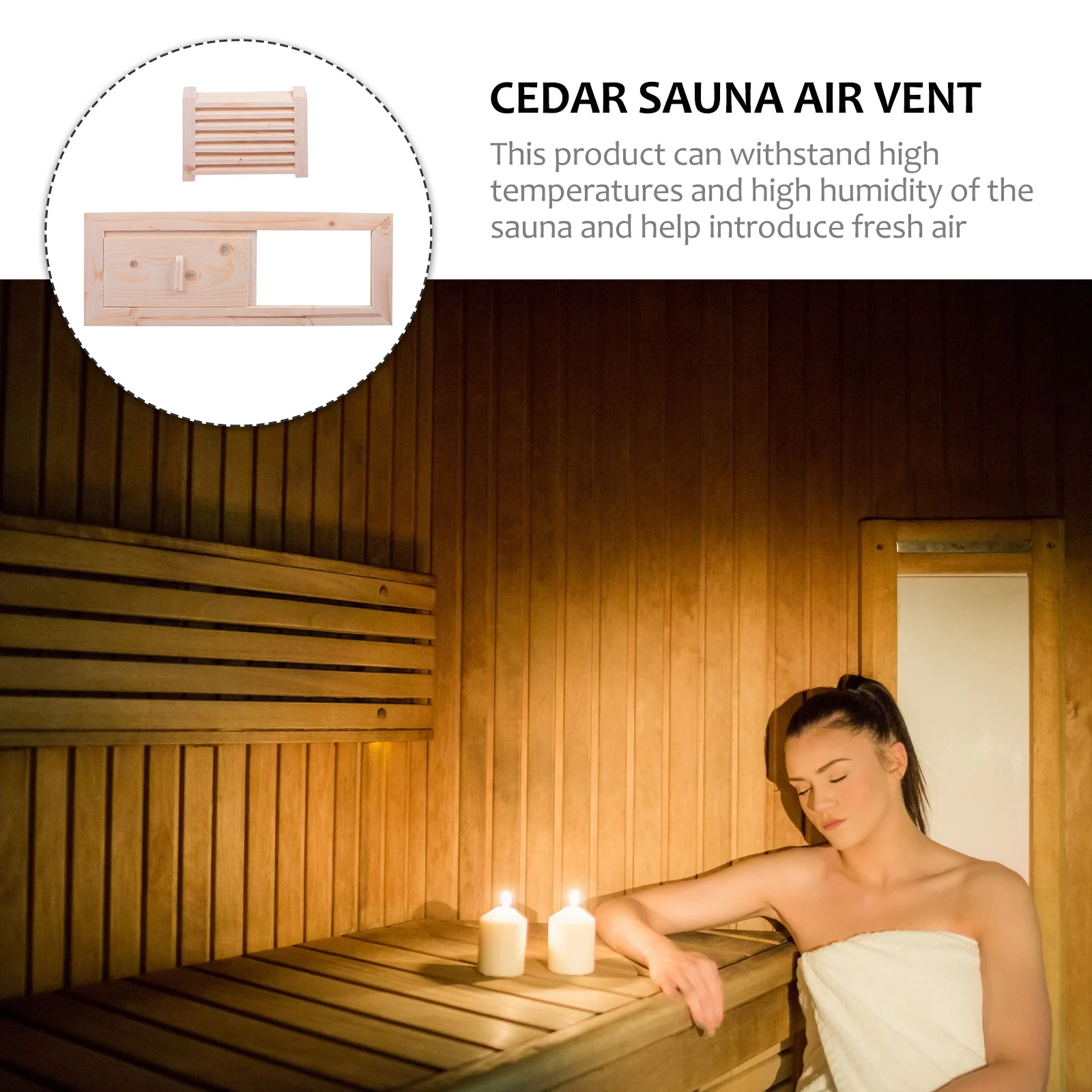 ห้องอบไอน้ํา Vent ผ้าม่านหน้าต่างซาวน่าพับ Cedar Air อุปกรณ์ Grille ไม้ชัตเตอร์ระบายอากาศแผง