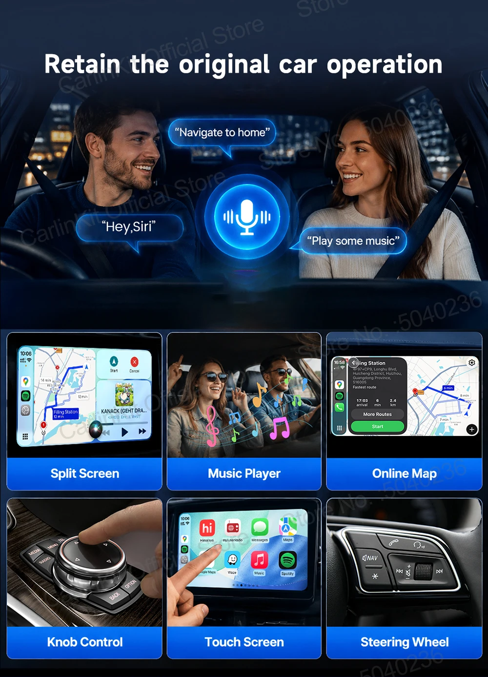 Mini Ultra 6 4-in-1 Wireless-Adapter, kabelloses Bildschirm-Spiegelungsgerät, Android Auto CarPlay-Adapter für kabelgebundene CarPlay-Fahrzeuge, einfache Verbindung. – Detail 11