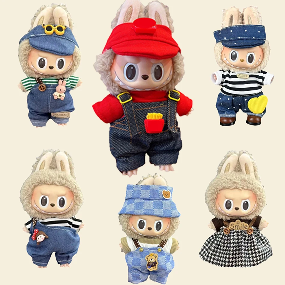 

Одежда Labubu, милые кукольные толстовки для 17 см, модная кукольная одежда Labubu V1/V2 и аксессуары