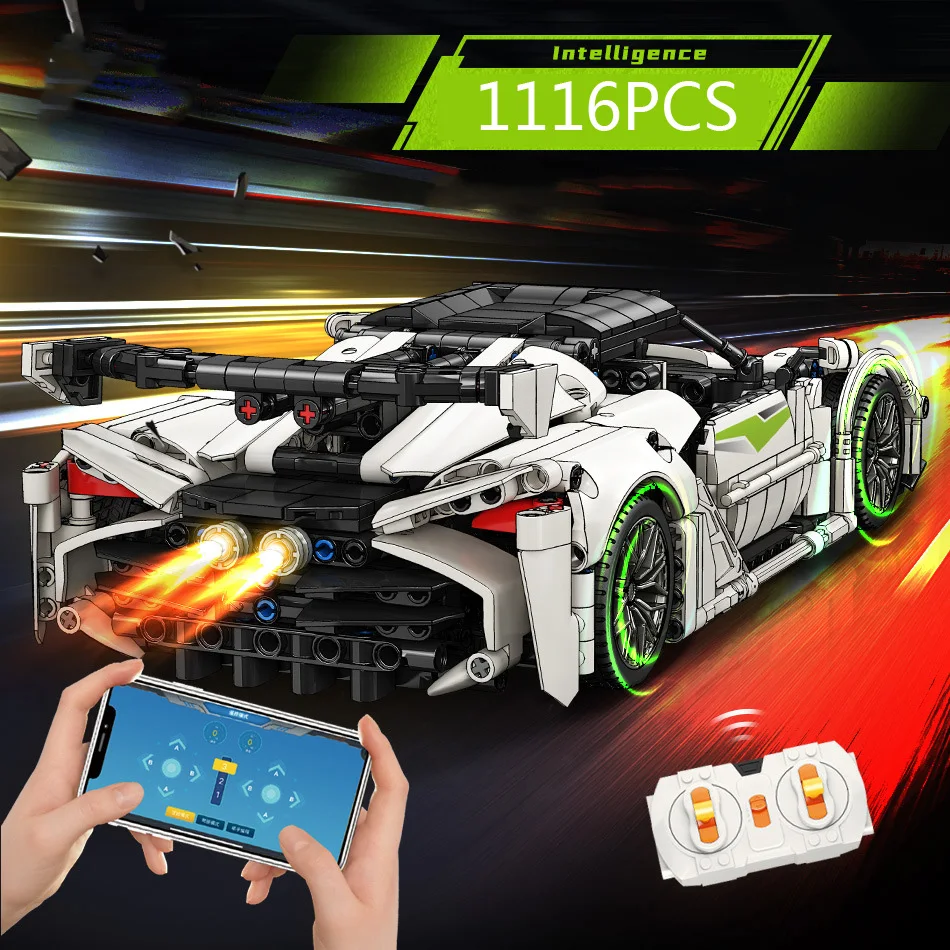 

Technical 1:14 Scale Koenigsegg Jesko Super Sport Car Building Block 2.4Ghz Remote Control Vehicel Brick Model RC Supercar Toy