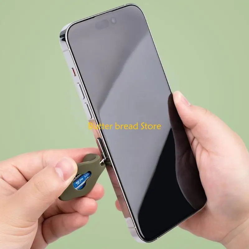 

W89C Universal SIMCard Pin Removal Kits Convenient Silicone Holder for Mobile Device