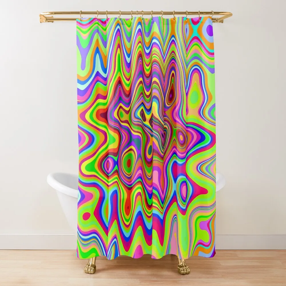 

Psychedelic Glowing Colors Pattern Shower Curtain Luxury Bathroom Shower Elegant Bathroom Bathtub Bathroom For Shower Curtain