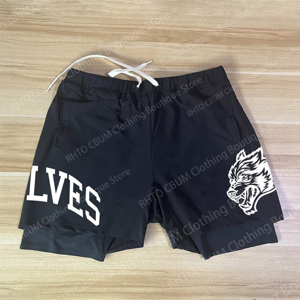 Darc Men Shorts Fashion Gym Men Short Breathable Men's Shorts Darcs Wolf Running Sportwear Men Fake 2 Pieces Short