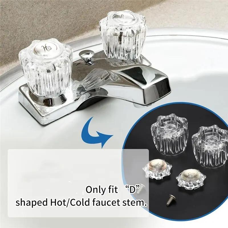 A20F-Bathroom Faucet Knobs Replacement, Bathtub Faucet Handles 1 Pair Hot And Cold 2 Knobs For Delta LDR Delex Peerless