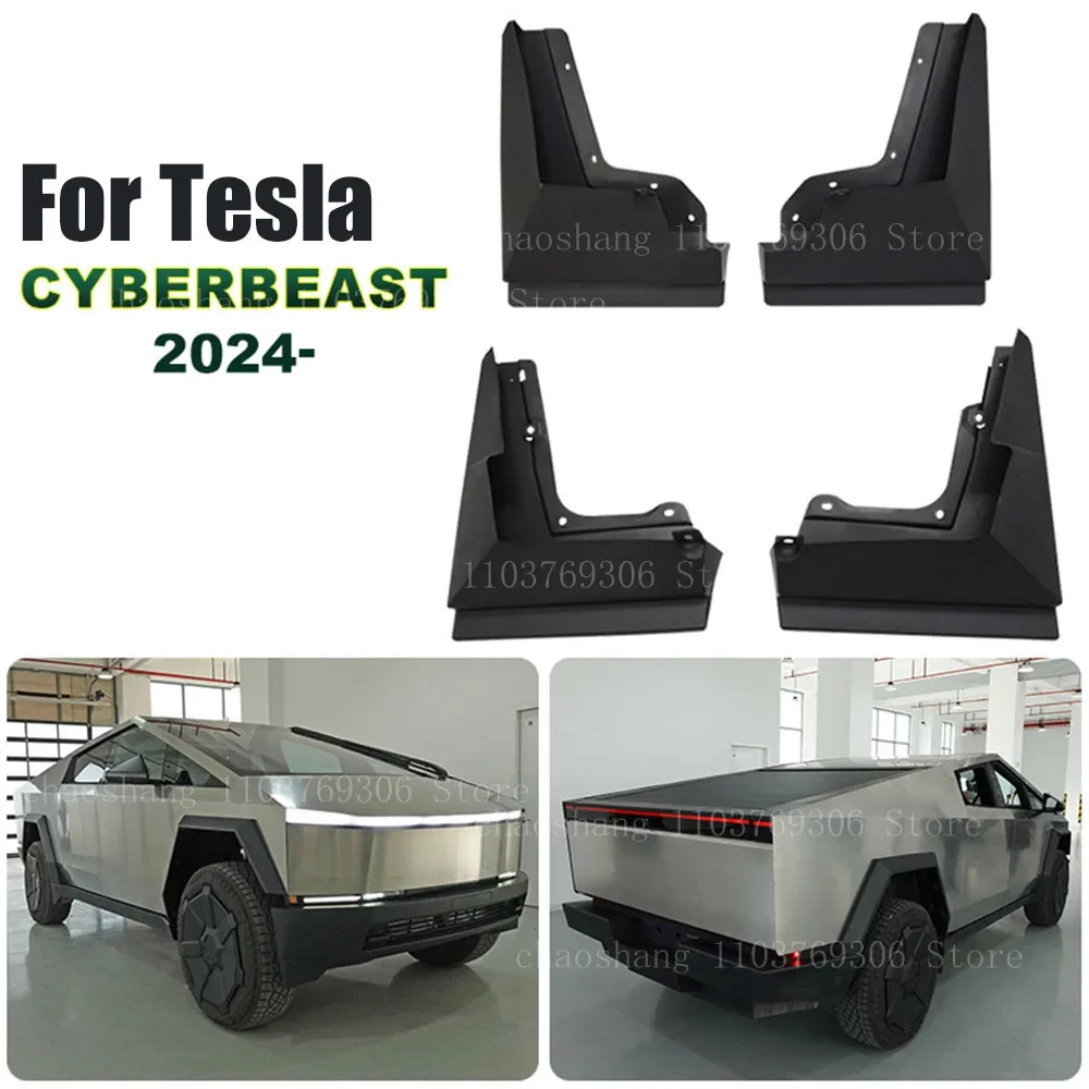 

4Pcs Mud Flaps For Tesla Cybertruck 2023 2024 Mudguards Splash Guards Fender Car Front Rear Wheel Auto Exterior Accessories