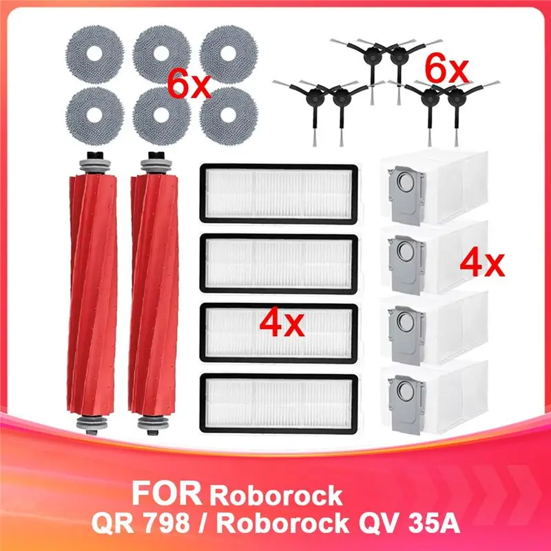 

B66C для пылесоса Roborock QV 35A/ QR 798, основная боковая щетка, тканевый фильтр, мешок для пыли, запасная часть