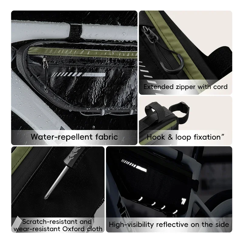 

WEST BIKING 2.6L Large Capacity Top Tube Under Bag Riding Storage Bag MTB Bicycle Tool Bags Cycling Portable Waterproof