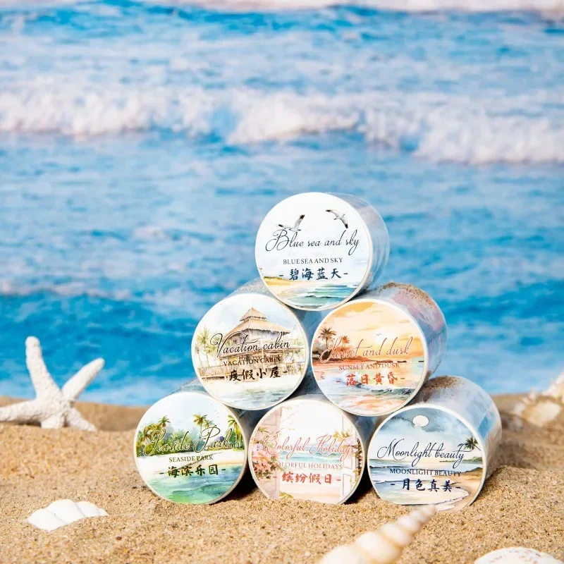 1Roll 2M Tape Sea Breeze Blows DIY Material Loop Ears Adhesives Through Beach Handbook Stickers Supplies Scrapbook 60mm*2M