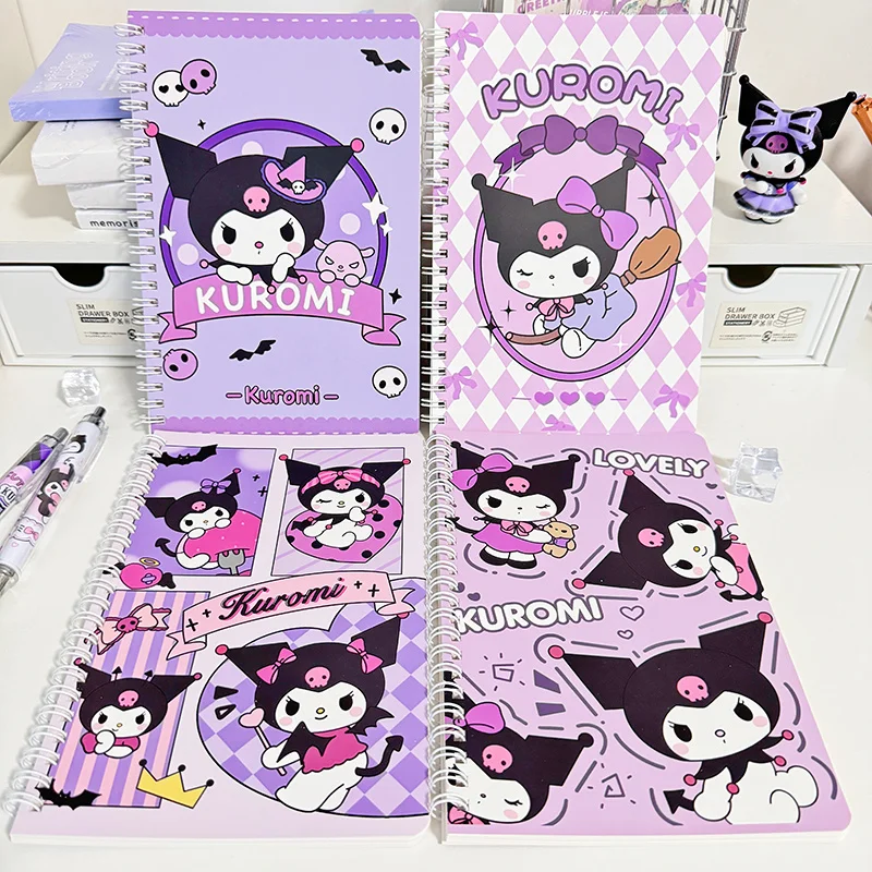 

4Pcs Cute Sanrio Kuromi Notebook A5 Spiral-bound High-quality Student Limited Edition Notebook Girl's Gift