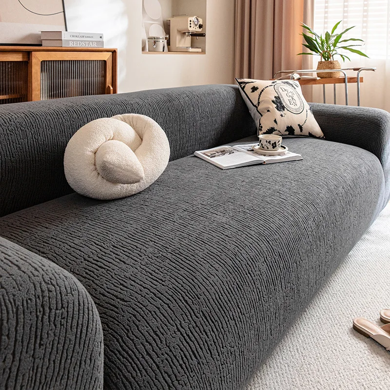 Lazy People's All - in - One High Elasticity Universal Sofa Cover Resistant to Cat Scratch for All Seasons as Cushion Cover