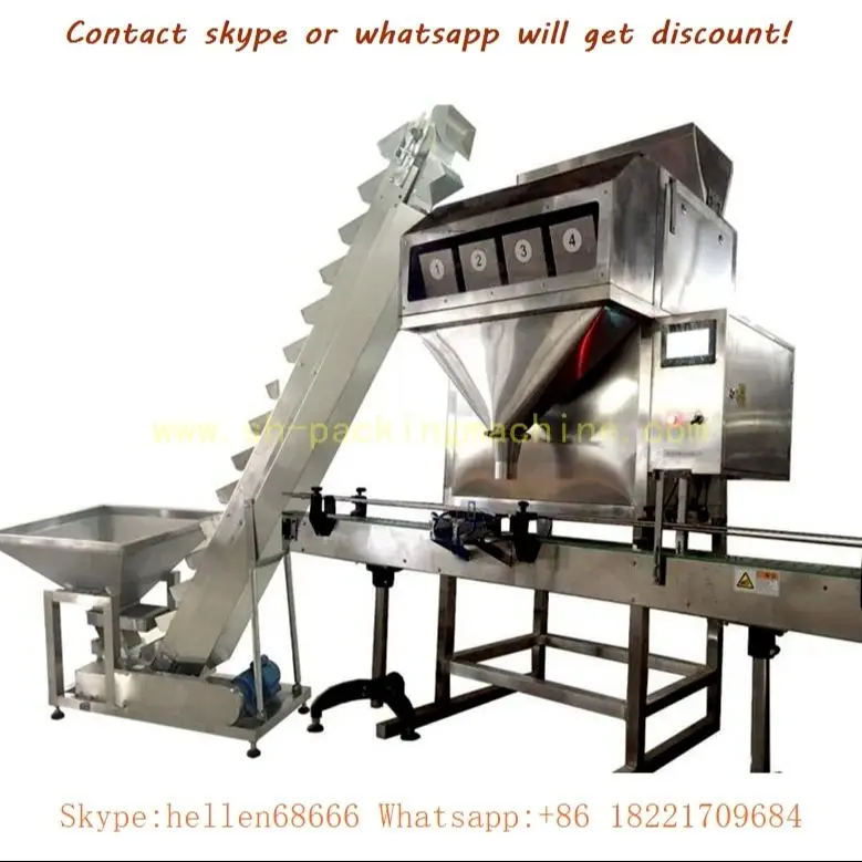 4 hopper scales 1.6L packing line CE，Automatic granular filling machine,beans, seeds,nuts weight filling machine