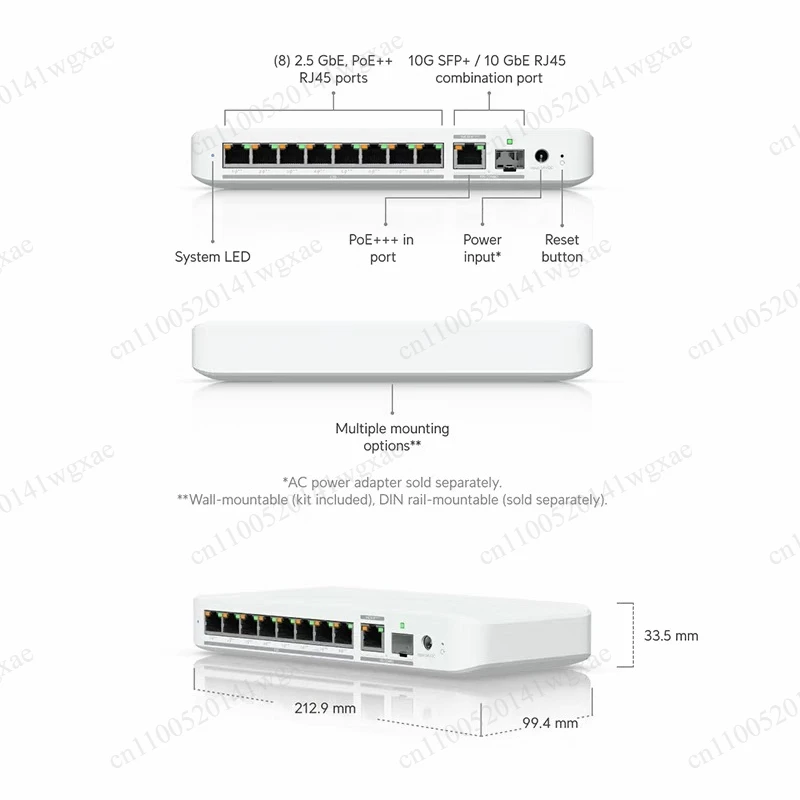 210W PoE Switching Power Supply UACC-Adapter-AC-210W Replacement Adapter For 2.5G PoE Switch Equipment