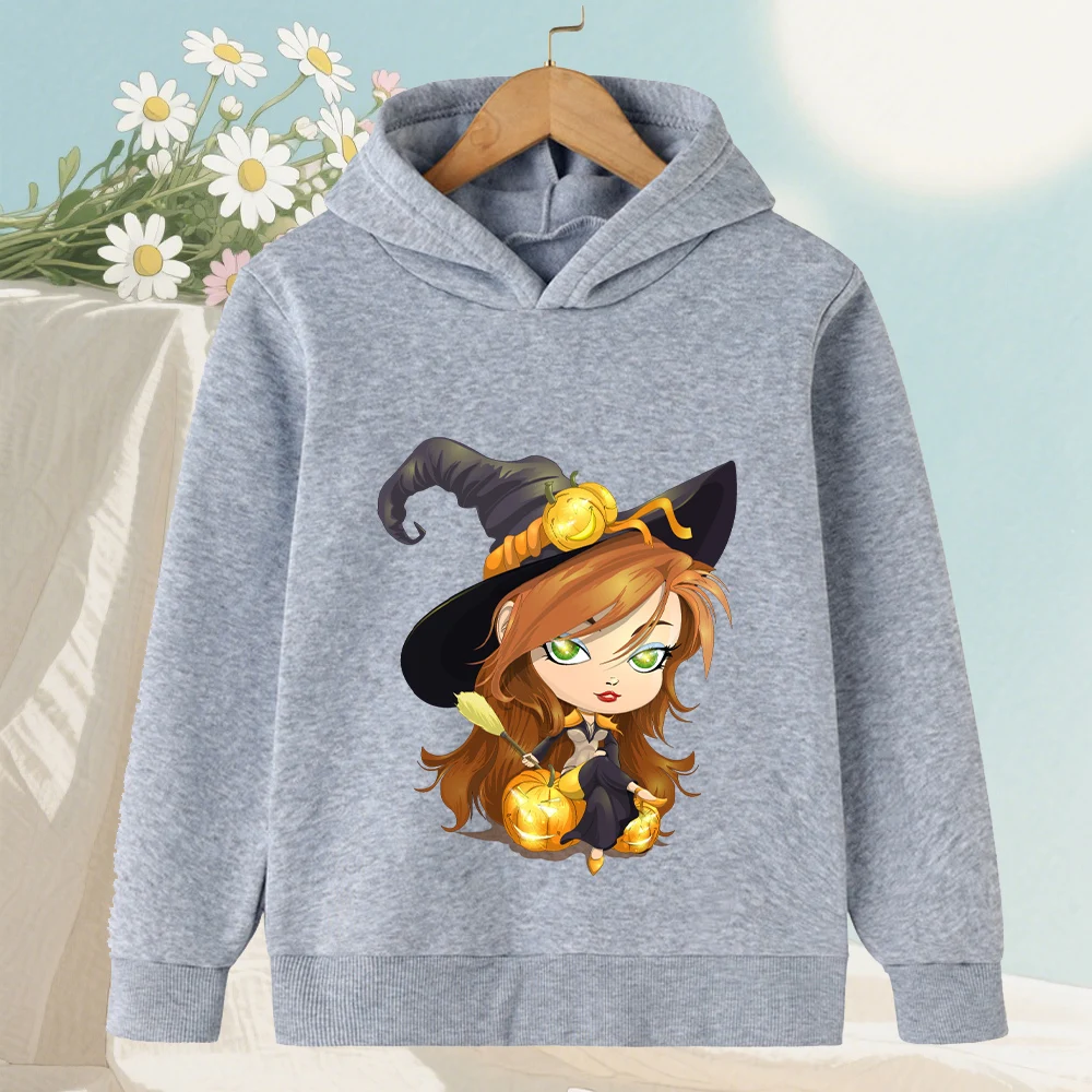 

New style Halloween-themed warm wear casual tops gifts for girls and boys Halloween kid's clothing hooded sweatshirts casual