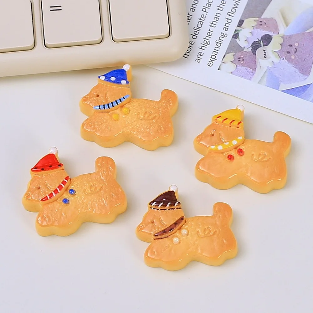 10pcs Simulation Cartoon Dog Biscuit Resin Faltback Cabochon DIY Scrapbooking Craft Miniature Dollhouse Accessories