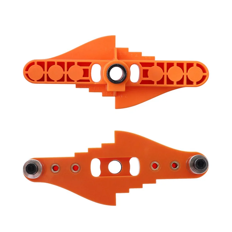 

A96I-Two-In-One Straight Hole Punch Locator Set Self-Centering Scriber Round Tenon Punch DIY Woodworking Tools Orange