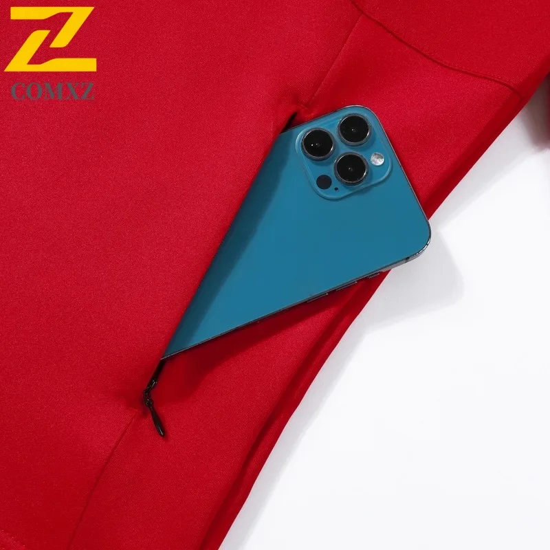 COMXZ معطف رياضي رجالي ربيع الخريف تشغيل أفضل 2025 موضة جديدة فضفاضة تناسب سترة غير رسمية الوقوف طوق بلون سترة هوديي #5