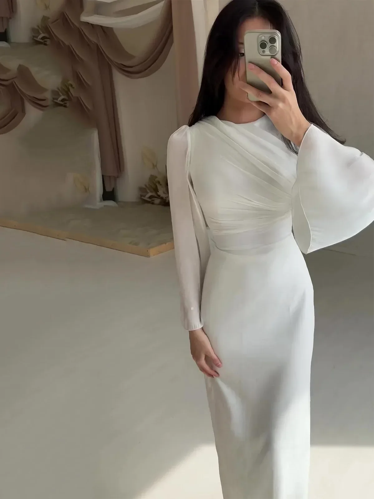 Muzułmańska jedwabista suknia wieczorowa Eid Ramadan Vestidos Arabska długa szata Maroko Kaftan Dubaj Islam Kobiety Sukienki imprezowe Abayas Jalabiya