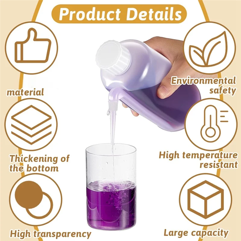ABRS-5 Pieces Communion Cup Filler No Drip Squeeze Bottle Communion Juice Dispenser With Side Straw Church Bottle 17 Oz