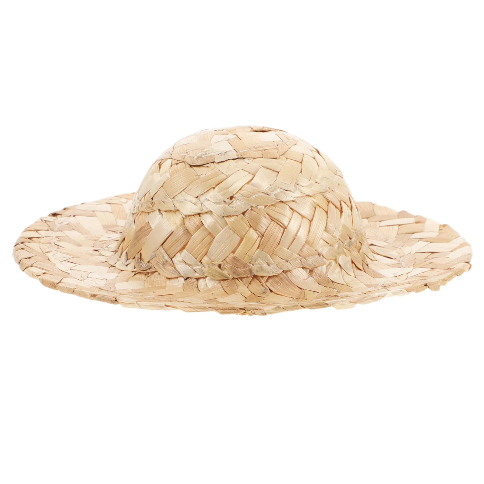 Mini Straw Hats Fine Handwoven Tiny Woven Caps Stable Resistant to Deformation Ideal for Miniature Decor Dollhouse Craft