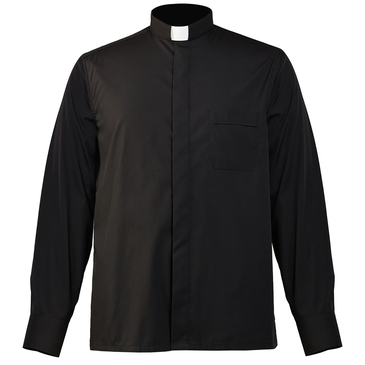 Priest Shirt Men Black Catholic Church Costume Clergy Tab Collar Tops Pastor Shirts