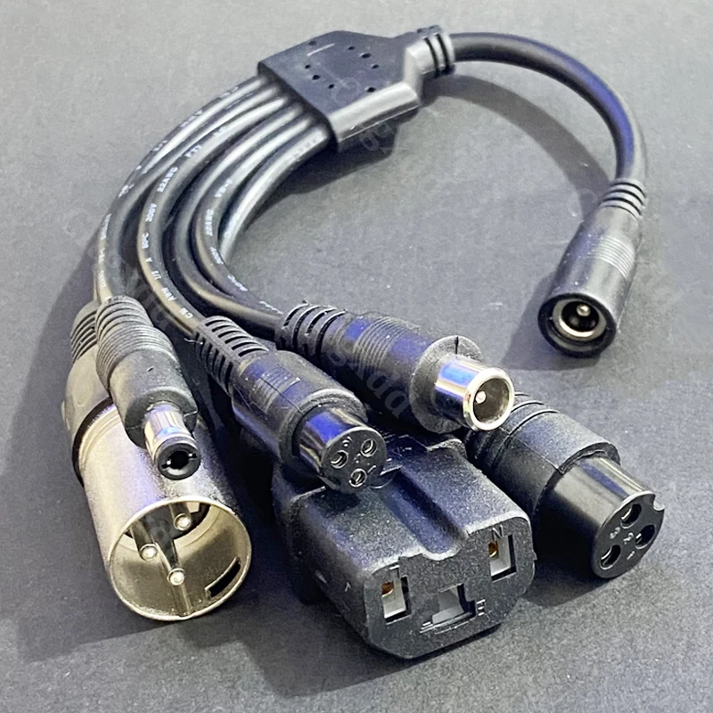 1 bis 6 Stromladekabel DC 5,5*2,1mm Buchse auf 5525 8016 M12 M16 IEC C13 XLR Stecker Stromadapterkabel für Elektroroller – Detail 8