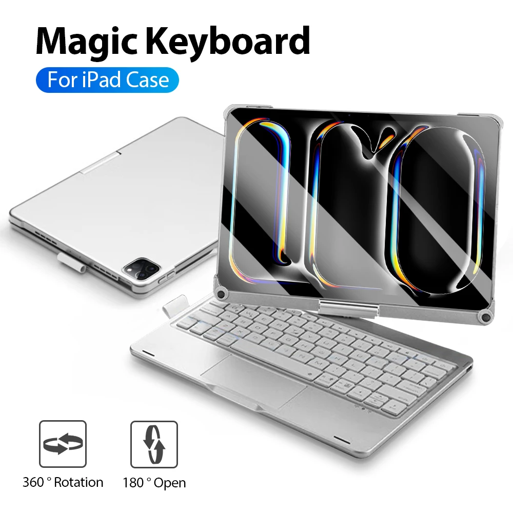 Magic Keyboard Case For Ipad Pro 13 11 12.9 2024 Mini 6 Air 5 4 M4 M2 10 9 9th 10th Generation 10.9 10.2 Funda Cover Accessories