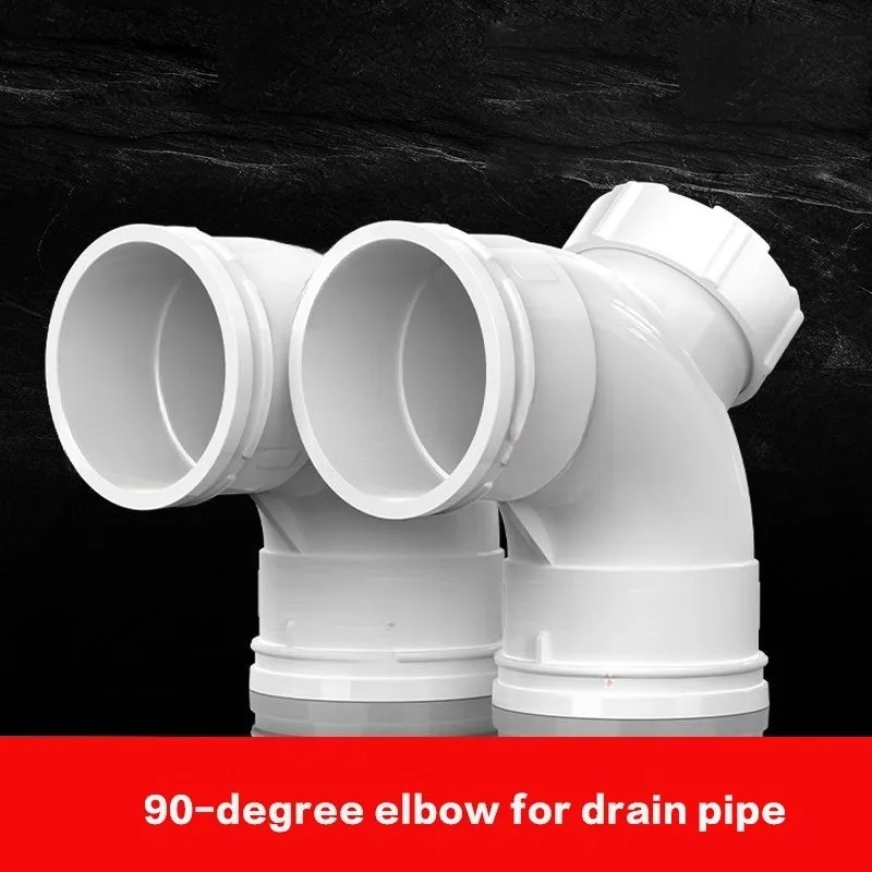 PVC 90 Degree Elbow 50 75 110 160 200 mm UPVC Plastic Pipe Elbow Fittings for Drainage System, Corrosion Resistant