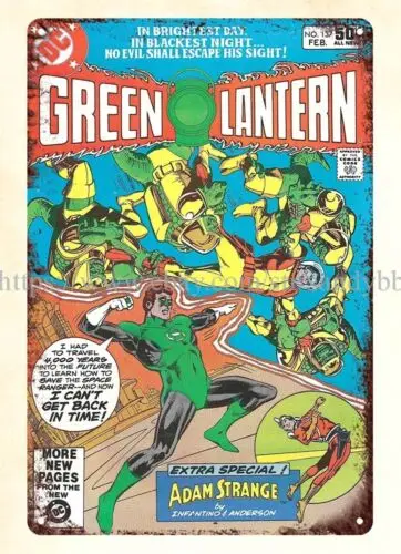 home decor items on sale 1981 Green Lantern Comics Adam Strange metal tin sign sign