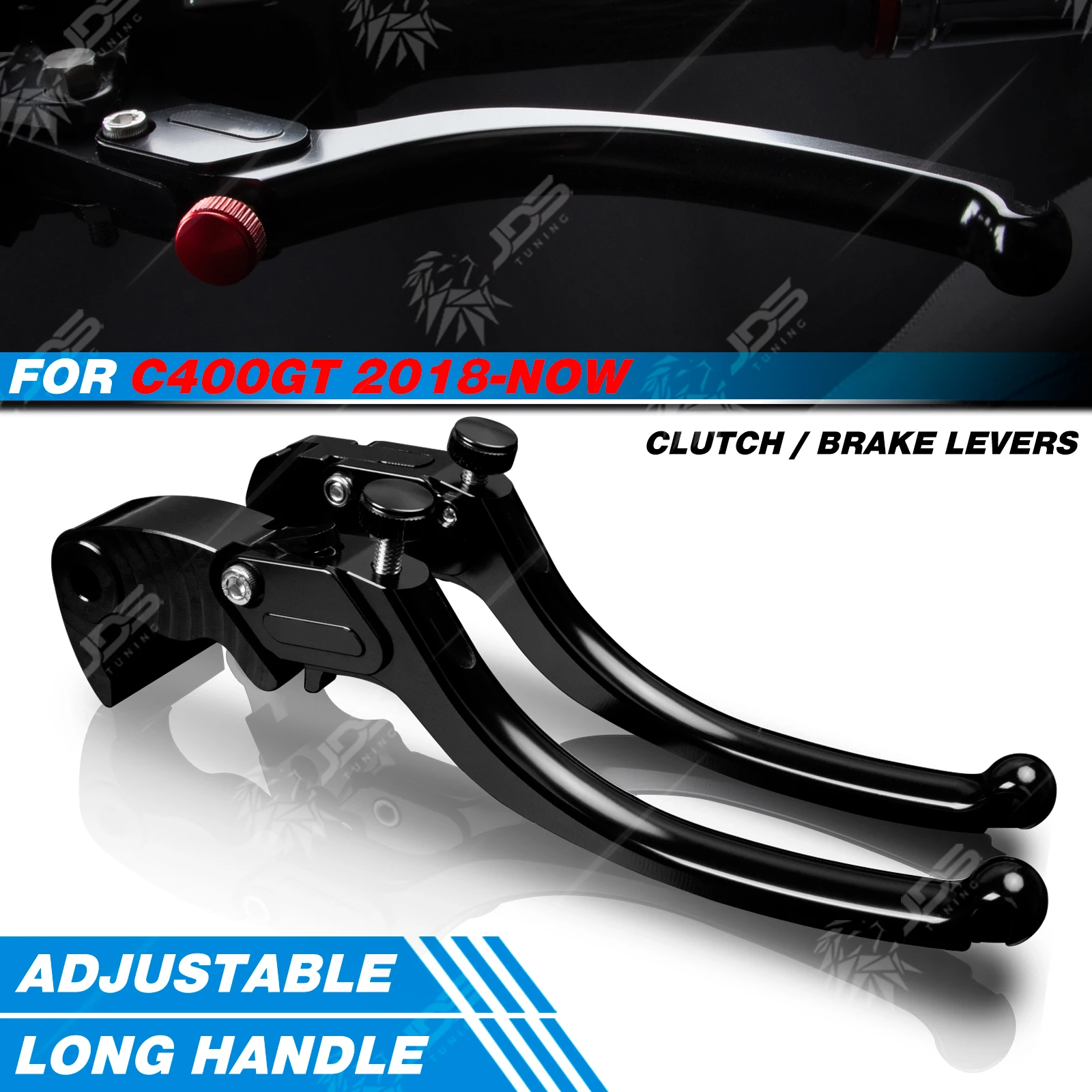 

JDSTUNING For BMW C400GT 2018-NOW Stepless Clutch Lever Brake Lever Set Long Handle Levers Motorcycle Accessories Parts