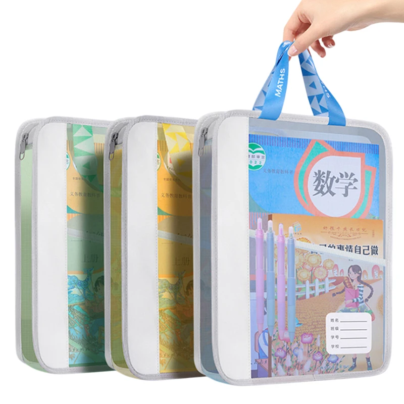 Transparent Stationery Storage Folder Hot Thicken Mesh Zipper File Packing A4 Size School Office Supplies Travel Storage Bags