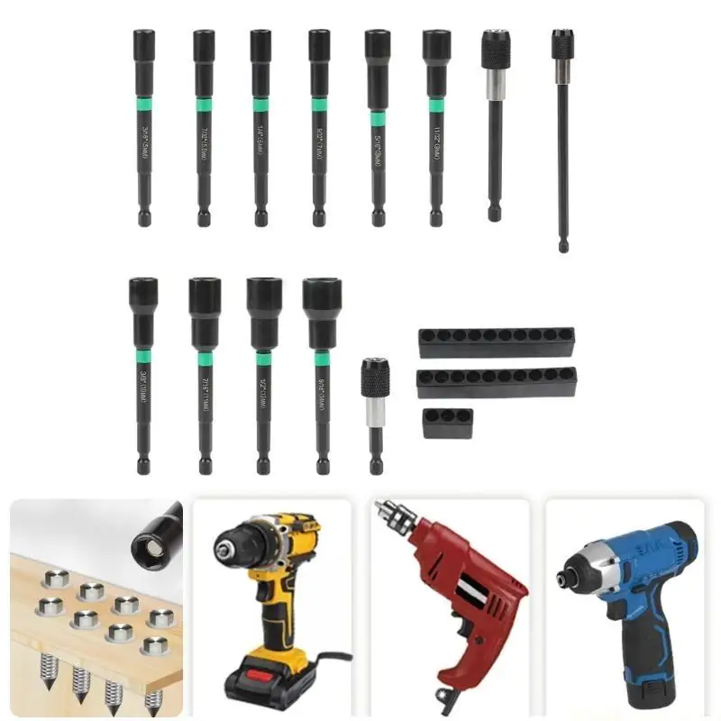 

A2BE Nut Driver Set Strong Extension Rod for Electric and Manual Tool