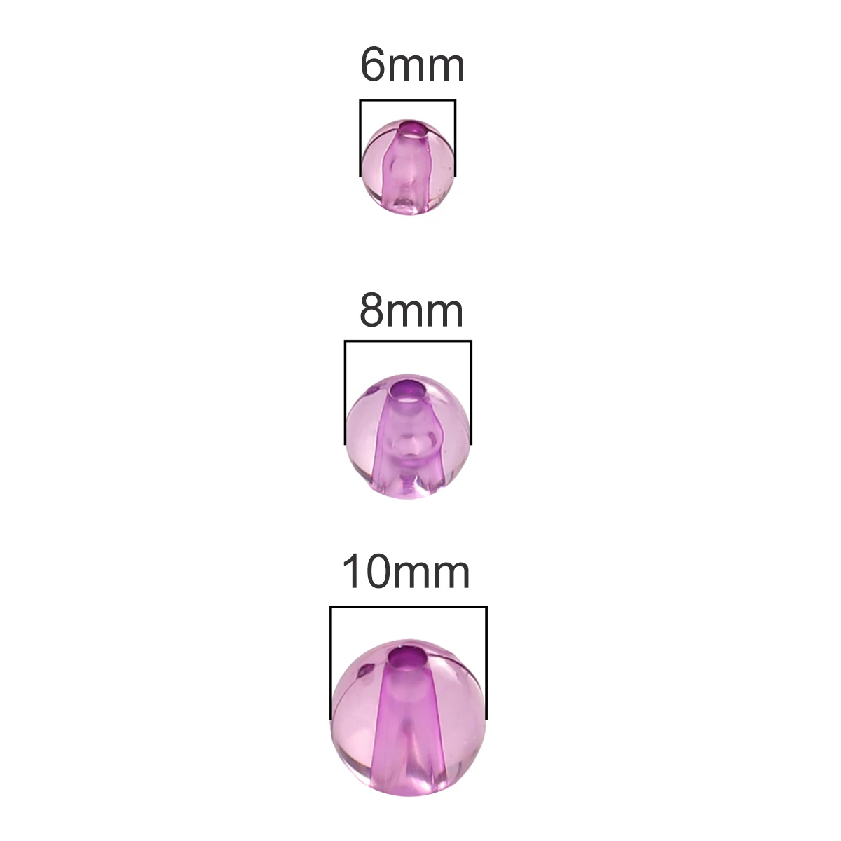 50-200Pcs 10/8/6mm Multi Color Acrylic Clear Round Beads Loose Spacer Beads For DIY Bracelet Necklace Jewelry Making Accessories