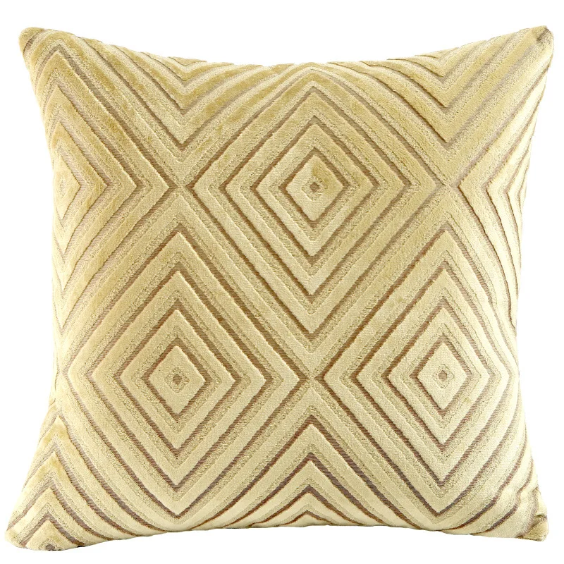 1/2pcs Red Plush 45x45cm Farmhouse Square Throw Pillow Covers Geometric Velvet Quilted Soft Cushion Cover for Couch Bed Sofa