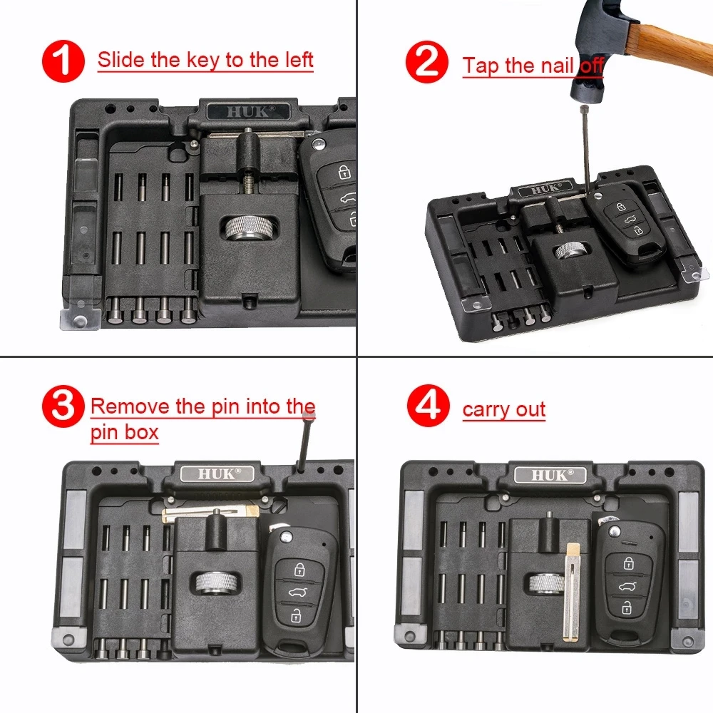 

for remote key Original HUK Key Fixing Tool Flip Key Vice Of Flip-key Pin Remover for Locksmith Tool With Four Pins /LOT