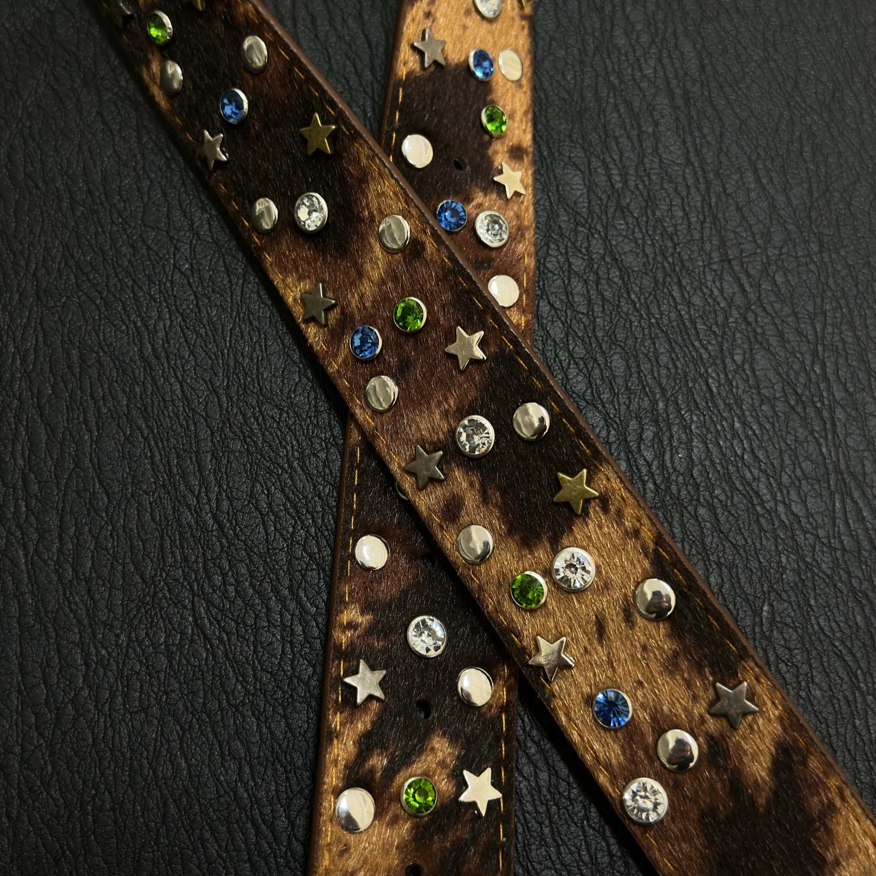 Leopard Print Star Plush Belt, Y2K Vintage Belt, Hip-Hop Punk, High-End Design, Fashion Matching Accessory