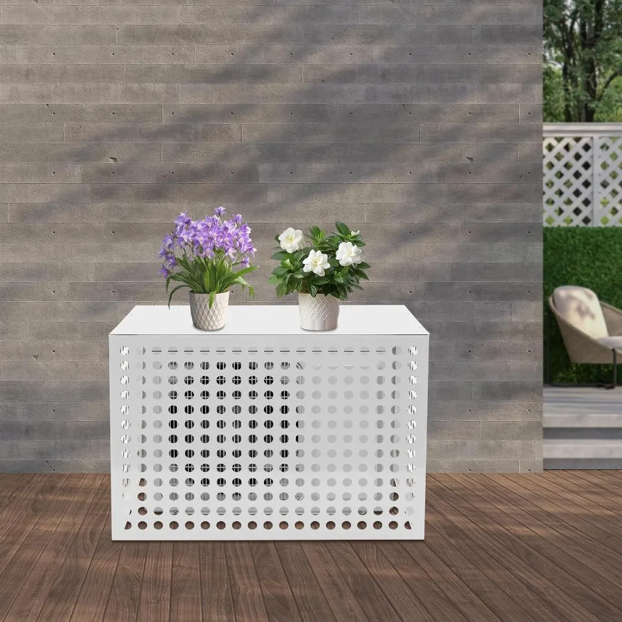 에어컨 울타리 4개 패널 알루미늄 합금 AC 울타리 실외기용 39 19 27인치 야외 에어컨 장치 보호용 울타리 수영장 장비용