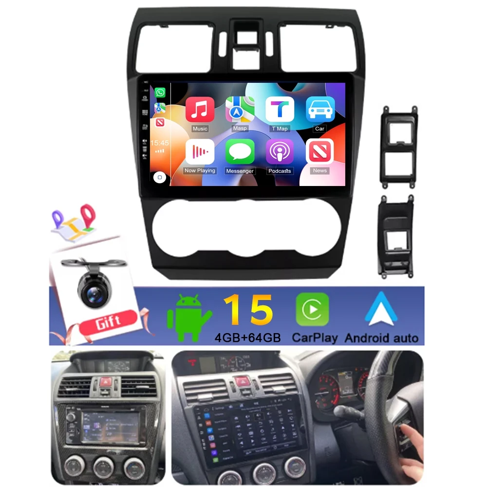 9'' Car Stereo Radio GPS Navi 4GB+64GB for Subaru Forester WRX Impreza 2013-2015 Android15 with Carplay/Android Auto WiFi