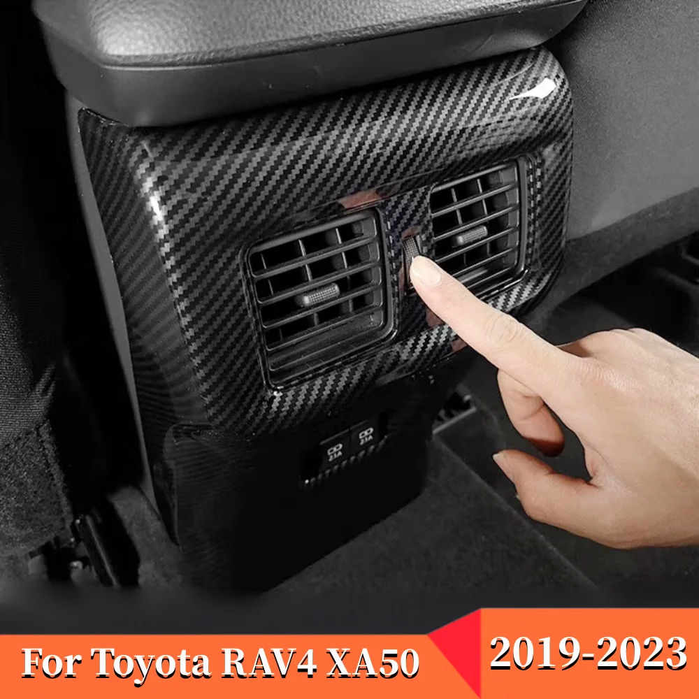 For Toyota RAV4 2019 2020 2021 2022 2023 RAV 4 XA50 Hybrid Car Rear Air Conditioning Vent Outlet Frame Cover Trim Accessories