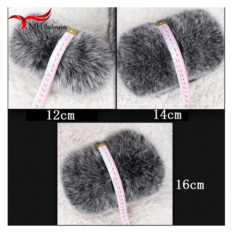2024 moda de invierno puños de piel de zorro negro auténticos puños de piel de zorro para mujer pulsera de mujer pulsera brazo cálido M1