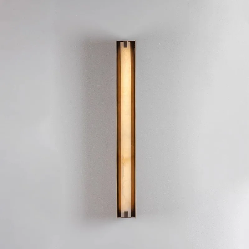 Light luxury LED marble wall lamp with long strip shape warm white suitable for living room and bedroom