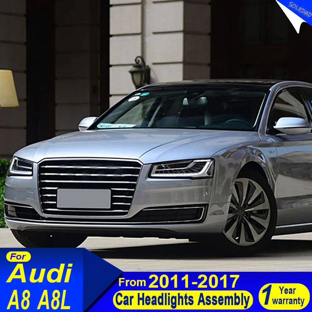 Car Full LED Headlights For Audi A8 2012-2018 Headlight LED Projector head Lamp Daytime Running Light Automotive Accessories