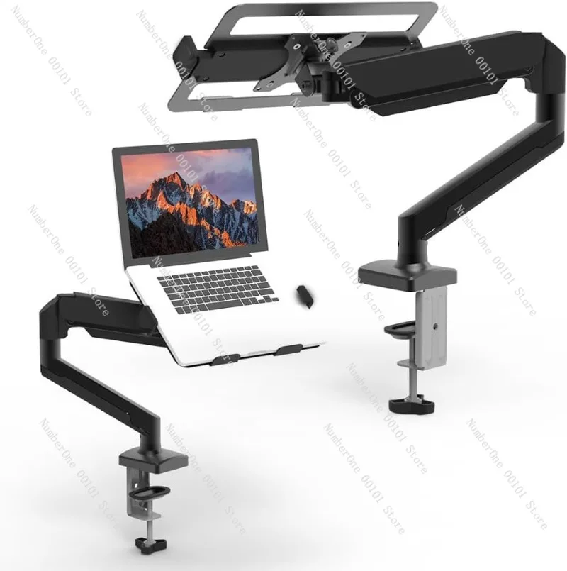 Air-arm laptop expansion bracket, universal mechanical arm, retractable display support, free-hover design, desktop compatible